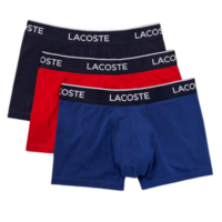 Lacoste Mens Casual Cotton Trunks (3 Pack) - Blue/Black/Red