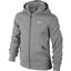 Nike Boys YA76 Brushed Fleece Full-Zip Hoodie - Dark Grey Heather - thumbnail image 1