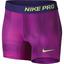 Nike Girls Pro 7.5cm Allover Print Shorts - Fuchsia Flash/Court Purple - thumbnail image 1