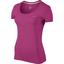 Nike Womens Dri-FIT Contour Short Sleeve Top - Vivid Pink - thumbnail image 1
