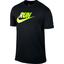 Nike Mens Run Dri-Blend Swoosh Running T-Shirt - Black/Volt - thumbnail image 1
