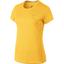 Nike Womens Miler Short Sleeve Top - Yellow - thumbnail image 1