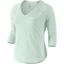 Nike Womens Pure Long-Sleeve 'V' Top - Barely Green/White - thumbnail image 1