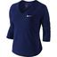 Nike Womens Pure Long-Sleeve 'V' Top - Blue Void - thumbnail image 1