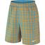Nike Mens Court Plaid 9 Inch Tennis Shorts - Orange/Blue - thumbnail image 1