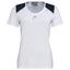 HEAD Womens Club Tech Tee - White/Dark Blue - thumbnail image 1