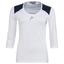 HEAD Womens Club Tech 3/4 Sleeve Top - White/Dark Blue - thumbnail image 1