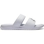 Nike Womens Benassi Duo Ultra Slide Sandal - White/Metallic Silver - thumbnail image 1