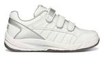 K-Swiss Kids Optim Strap Tennis Shoes - White/Silver (Size 3-5.5)