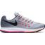 Nike Womens Air Zoom Pegasus 33 Running Shoes - Grey/Pink - thumbnail image 1