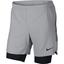 Nike Mens Flex Ace 7 Inch 2-in-1 Tennis Shorts - Grey/Black - thumbnail image 1