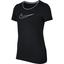 Nike Girls Pro Short Sleeve Top - Black/White - thumbnail image 1