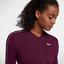 Nike Womens Dry 1/2 Zip Longsleeve Tennis Top - Bordeaux Red - thumbnail image 6