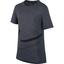 Nike Boys Dri-FIT Breathe Short Sleeve Training Top - Black/Cool Grey - thumbnail image 1