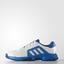 Adidas Mens Barricade Court 2.0 Tennis Shoes - White/Shock Blue - thumbnail image 1