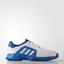 Adidas Mens Barricade Court 2.0 Tennis Shoes - White/Shock Blue - thumbnail image 2