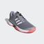 Adidas Mens Barricade Code Boost 2018 Tennis Shoes - Matte Silver/Scarlet - thumbnail image 4