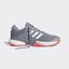 Adidas Mens Barricade Code Boost 2018 Tennis Shoes - Matte Silver/Scarlet - thumbnail image 7