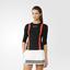 Adidas Womens Y-3 Roland Garros 3/4 Sleeve Tee - Black/Red - thumbnail image 3