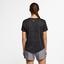 Nike Womens Miler Short Sleeve Top - Black/White - thumbnail image 2