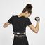 Nike Womens Pro Short Sleeve Crop Top - Black/White - thumbnail image 3