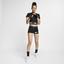 Nike Womens Pro Short Sleeve Crop Top - Black/White - thumbnail image 4