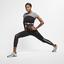 Nike Womens Pro Short Sleeve Crop Top - Gunsmoke/Heather - thumbnail image 2