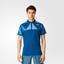 Adidas Mens Pro Polo Shirt - Tech Steel Blue/Flash Red - thumbnail image 3