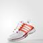 Adidas Womens Barricade Team 4 Tennis Shoes - White/Solar Red - thumbnail image 4