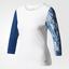Adidas Womens Essex Long Sleeve Top - White/Mystery Blue - thumbnail image 1