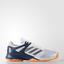 Adidas Mens Adizero Court Tennis Shoes - White/Mystery Blue - thumbnail image 1