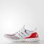 Adidas Mens Ultra Boost Running Shoes - White/Red - thumbnail image 2