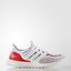 Adidas Mens Ultra Boost Running Shoes - White/Red - thumbnail image 1