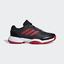 Adidas Kids Barricade Club Tennis Shoes - Black/White/Red - thumbnail image 1