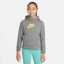 Nike Girls Pullover Hoodie - Grey/Yellow - thumbnail image 1
