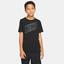 Nike Boys Breathe Graphic Training T-Shirt - Black/Gunsmoke - thumbnail image 1