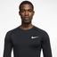 Nike Mens Pro Long Sleeve Top - Black/White - thumbnail image 3