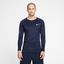 Nike Mens Pro Long Sleeve Top - Navy Blue - thumbnail image 1