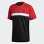 Adidas Mens 3-Stripes Club Tee - Scarlet Red/Black - thumbnail image 1