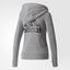 Adidas Womens Sport ID Hoodie - Grey/Black - thumbnail image 2