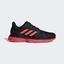 Adidas Mens CourtJam Bounce Tennis Shoes - Core Black/Shock Red - thumbnail image 1