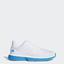 Adidas Mens CourtJam Bounce Tennis Shoes - White/Turquoise - thumbnail image 1