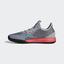 Adidas Mens Adizero Defiant Bounce Tennis Shoes - Light Granite/Shock Red