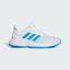 Adidas Womens GameCourt Tennis Shoes - White/Shock Cyan/Matte Silver - thumbnail image 1