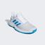 Adidas Womens GameCourt Tennis Shoes - White/Shock Cyan/Matte Silver - thumbnail image 5