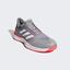 Adidas Mens Adizero Ubersonic 3 Tennis Shoes - Light Granite/White/Shock Red - thumbnail image 5