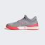 Adidas Mens Adizero Ubersonic 3 Tennis Shoes - Light Granite/White/Shock Red - thumbnail image 7