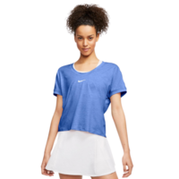 Nike Womens Dry Elevated Essential Short Sleeve Top - Royal Pulse/White