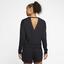 Nike Womens Yoga Long Sleeved Top - Black/Dark Smoke - thumbnail image 2