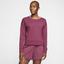 Nike Womens Yoga Long Sleeved Top - Crimson - thumbnail image 1